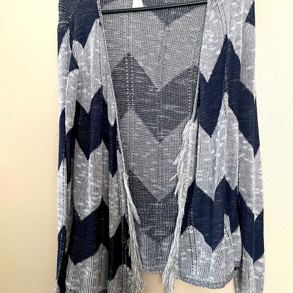 Chevron cardigan blue